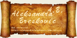 Aleksandra Brešković vizit kartica